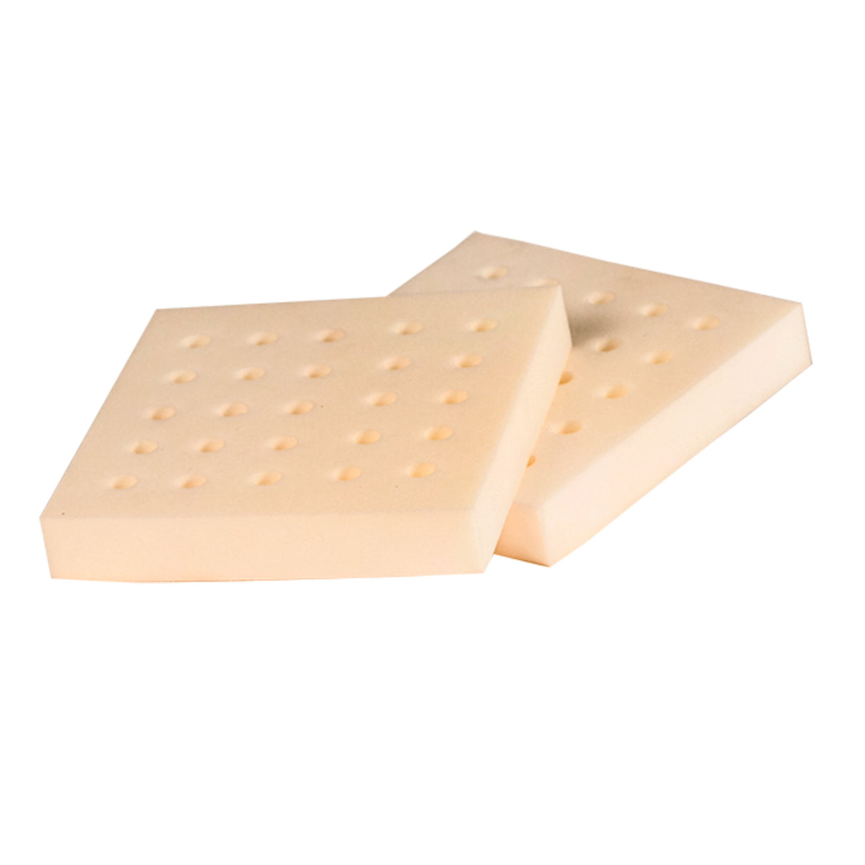 Royal Cells Portable Incubator Two beige foam pillows with a textured surface on a white background
